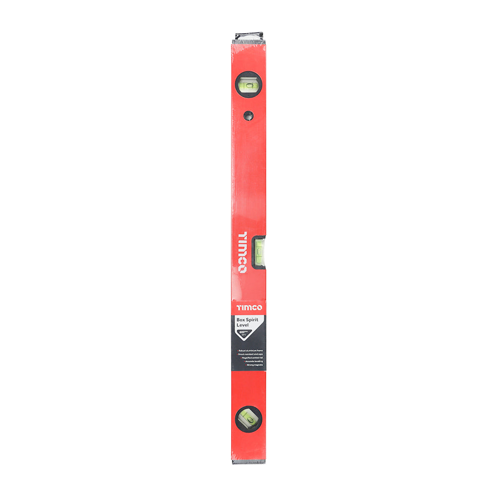 This is an image showing TIMCO Spirit Level - Box Beam - 600mm - 1 Each Unit available from T.H Wiggans Ironmongery in Kendal, quick delivery at discounted prices.