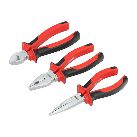 This is an image showing TIMCO General Purpose Pliers Set - 3pcs - 3 Pieces Blister Pack available from T.H Wiggans Ironmongery in Kendal, quick delivery at discounted prices.