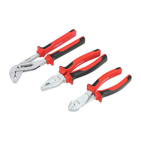 This is an image showing TIMCO Tradesmans Pliers Set - 3pcs - 3 Pieces Blister Pack available from T.H Wiggans Ironmongery in Kendal, quick delivery at discounted prices.