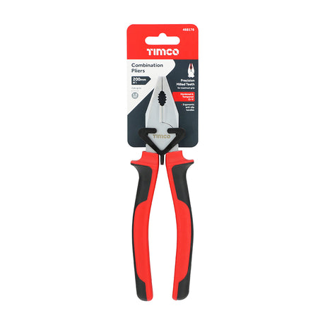 This is an image showing TIMCO Combination Pliers - 8" - 1 Each Backing Card available from T.H Wiggans Ironmongery in Kendal, quick delivery at discounted prices.