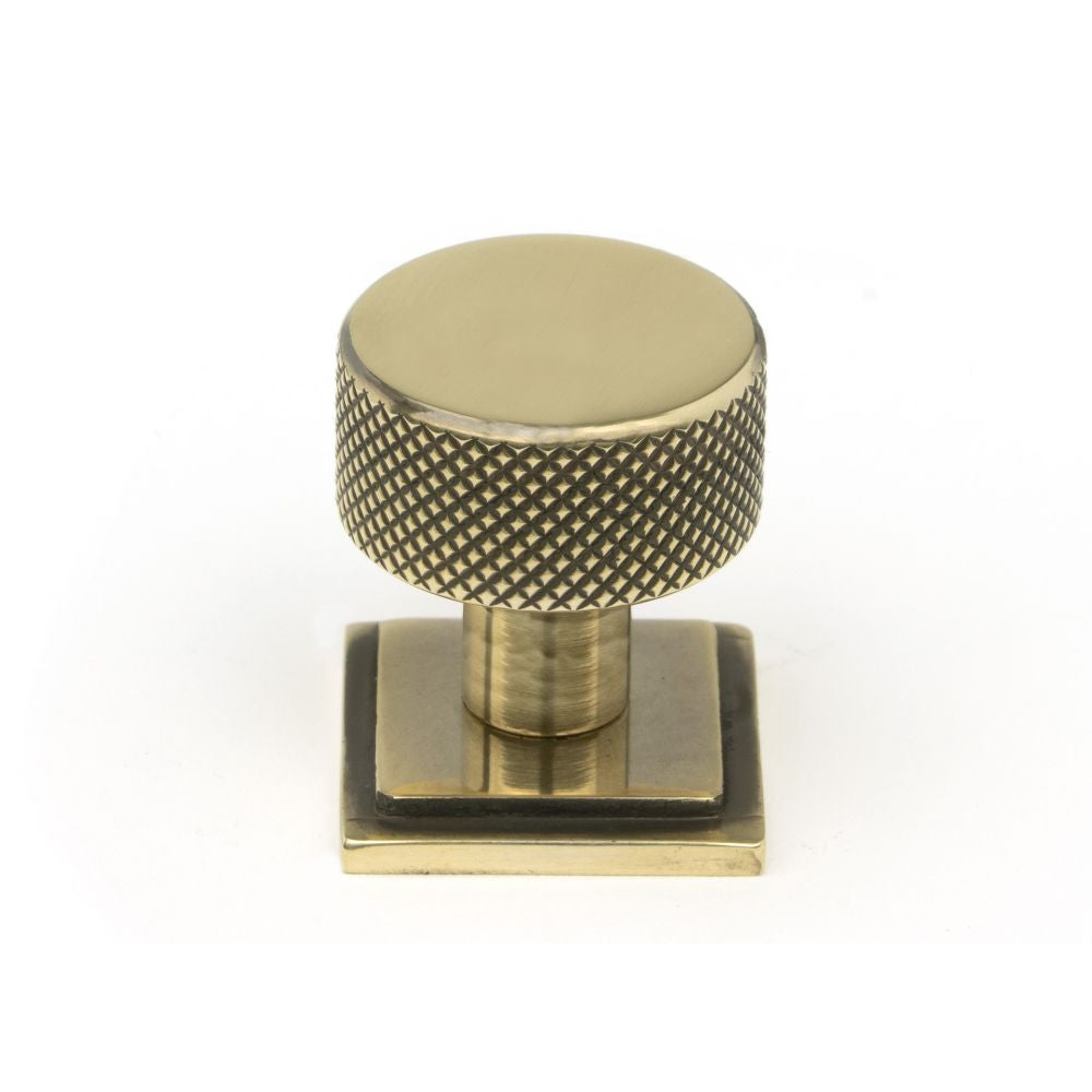 This is an image showing From The Anvil - Aged Brass Brompton Cabinet Knob - 25mm (Square) available from T.H Wiggans Architectural Ironmongery in Kendal, quick delivery and discounted prices