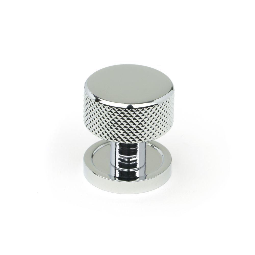 This is an image showing From The Anvil - Polished Chrome Brompton Cabinet Knob - 25mm (Plain) available from T.H Wiggans Architectural Ironmongery in Kendal, quick delivery and discounted prices