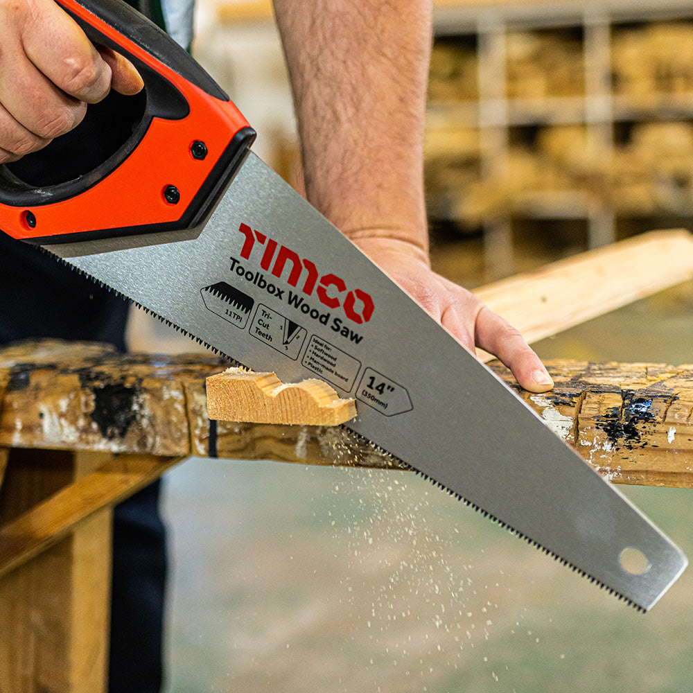 This is an image showing TIMCO Toolbox Wood Saw - 14" - 1 Each Unit available from T.H Wiggans Ironmongery in Kendal, quick delivery at discounted prices.