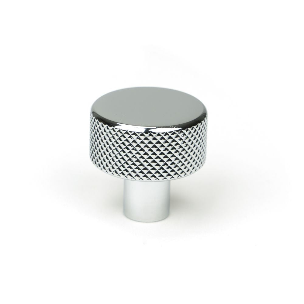This is an image showing From The Anvil - Polished Chrome Brompton Cabinet Knob - 25mm (No rose) available from T.H Wiggans Architectural Ironmongery in Kendal, quick delivery and discounted prices