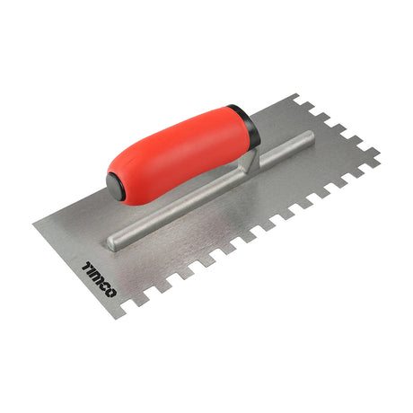 This is an image showing TIMCO Adhesive Trowel - Square Notch - 10mm - 1 Each Unit available from T.H Wiggans Ironmongery in Kendal, quick delivery at discounted prices.
