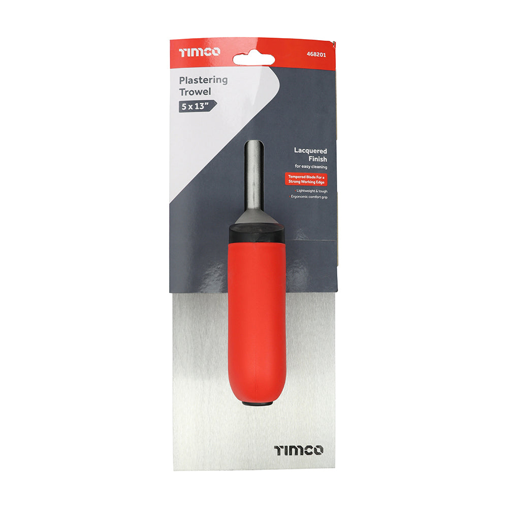 This is an image showing TIMCO Plastering Trowel - Carbon Steel - 5 x 13" - 1 Each Unit available from T.H Wiggans Ironmongery in Kendal, quick delivery at discounted prices.