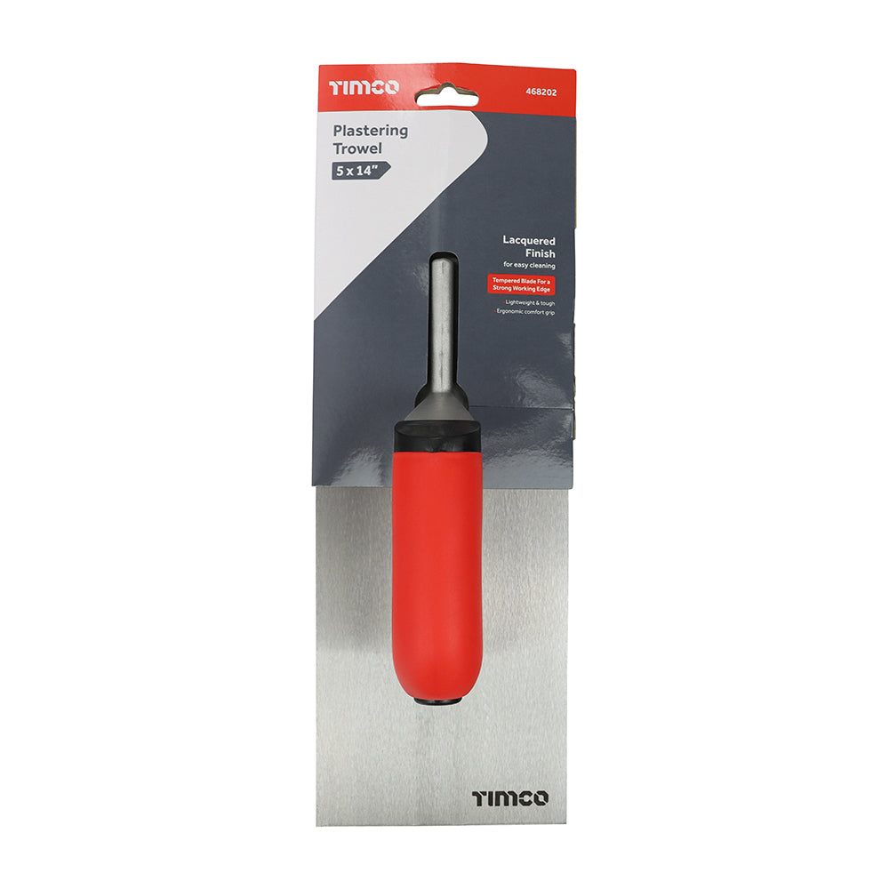 This is an image showing TIMCO Plastering Trowel - Carbon Steel - 5 x 14" - 1 Each Unit available from T.H Wiggans Ironmongery in Kendal, quick delivery at discounted prices.