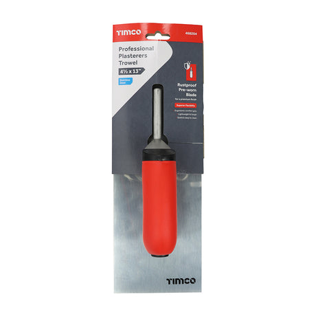 This is an image showing TIMCO Professional Plasterers Trowel - Stainless Steel - 4 1/2  x 13" - 1 Each Unit available from T.H Wiggans Ironmongery in Kendal, quick delivery at discounted prices.