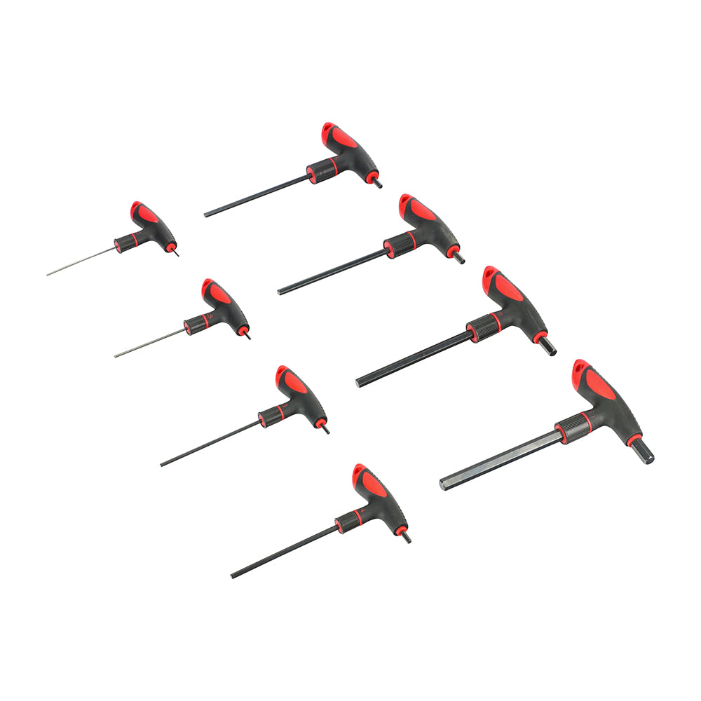 This is an image showing TIMCO T-Handle Hex Key Set - 8pcs - 8 Pieces Pack available from T.H Wiggans Ironmongery in Kendal, quick delivery at discounted prices.