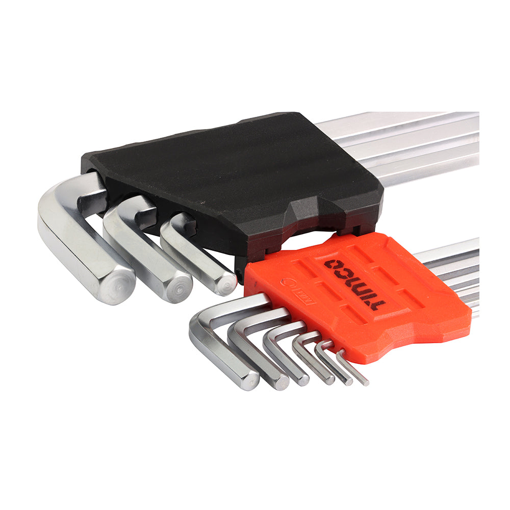 This is an image showing TIMCO Long Arm Ball End Hex Key Set - 9pcs - 9 Pieces Blister Pack available from T.H Wiggans Ironmongery in Kendal, quick delivery at discounted prices.