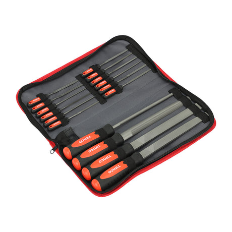 This is an image showing TIMCO File & Needle File Set - 16pcs - 16 Pieces Fabric Case available from T.H Wiggans Ironmongery in Kendal, quick delivery at discounted prices.