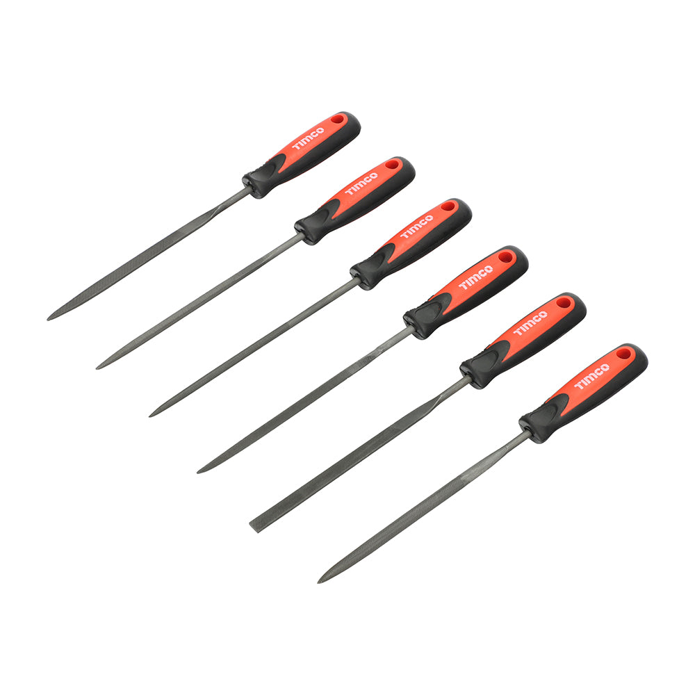 This is an image showing TIMCO Needle File Set - 6pcs - 6 Pieces Blister Pack available from T.H Wiggans Ironmongery in Kendal, quick delivery at discounted prices.