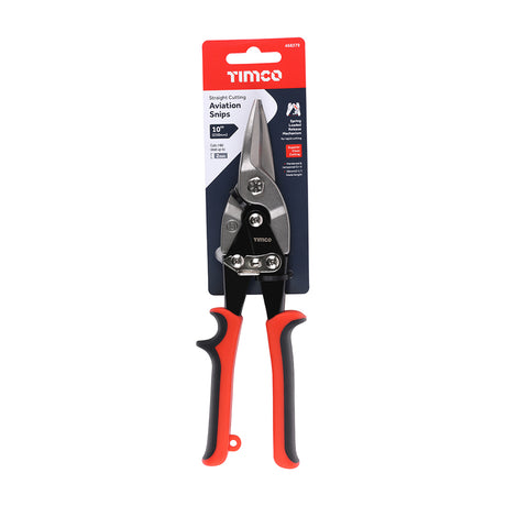 This is an image showing TIMCO Aviation Snips - Straight - 250mm - 1 Each Backing Card available from T.H Wiggans Ironmongery in Kendal, quick delivery at discounted prices.