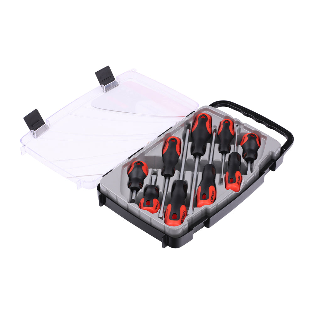 This is an image showing TIMCO Tradesman's Screwdriver Set - 9pcs - 9 Pieces Case available from T.H Wiggans Ironmongery in Kendal, quick delivery at discounted prices.