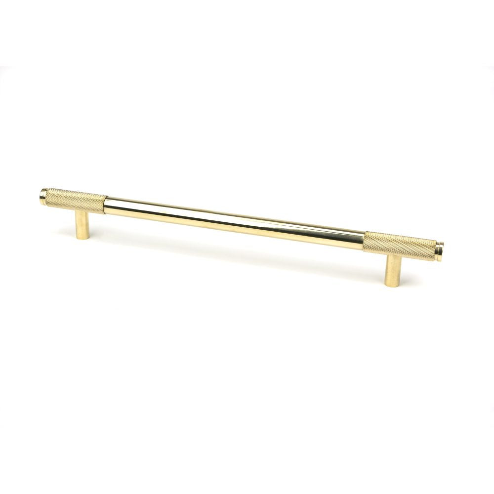 This is an image showing From The Anvil - Polished Brass Half Brompton Pull Handle - Large available from T.H Wiggans Architectural Ironmongery in Kendal, quick delivery and discounted prices