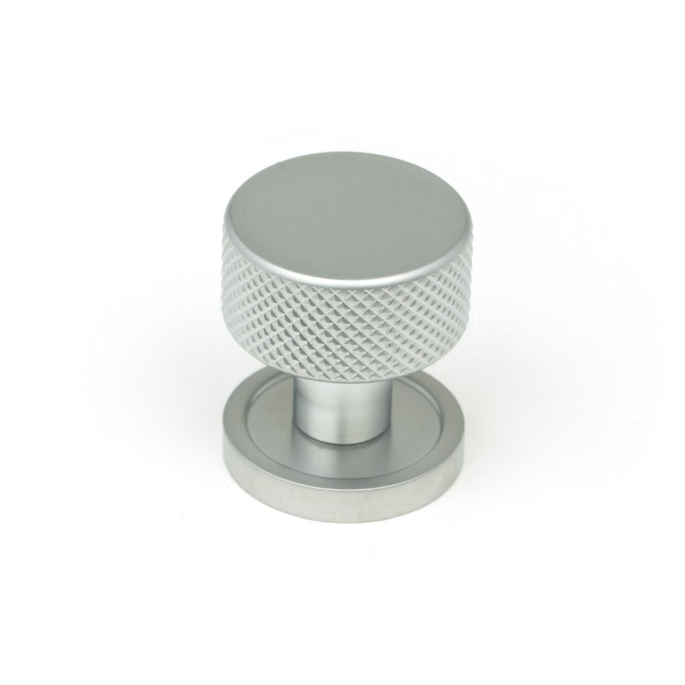 This is an image showing From The Anvil - Satin Chrome Brompton Cabinet Knob - 25mm (Plain) available from T.H Wiggans Architectural Ironmongery in Kendal, quick delivery and discounted prices