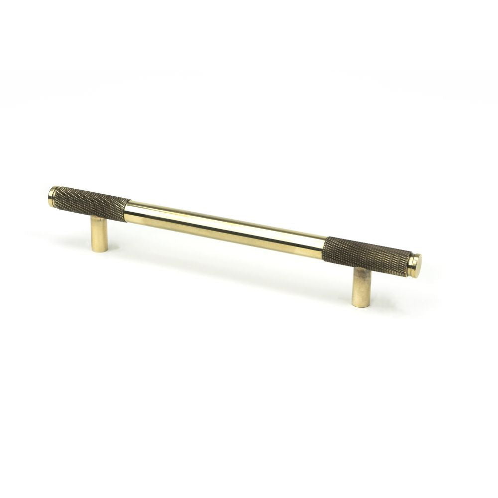 This is an image showing From The Anvil - Aged Brass Half Brompton Pull Handle - Medium available from T.H Wiggans Architectural Ironmongery in Kendal, quick delivery and discounted prices