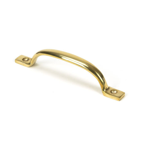 This is an image showing From The Anvil - Polished Brass Slim Sash Pull available from T.H Wiggans Architectural Ironmongery in Kendal, quick delivery and discounted prices
