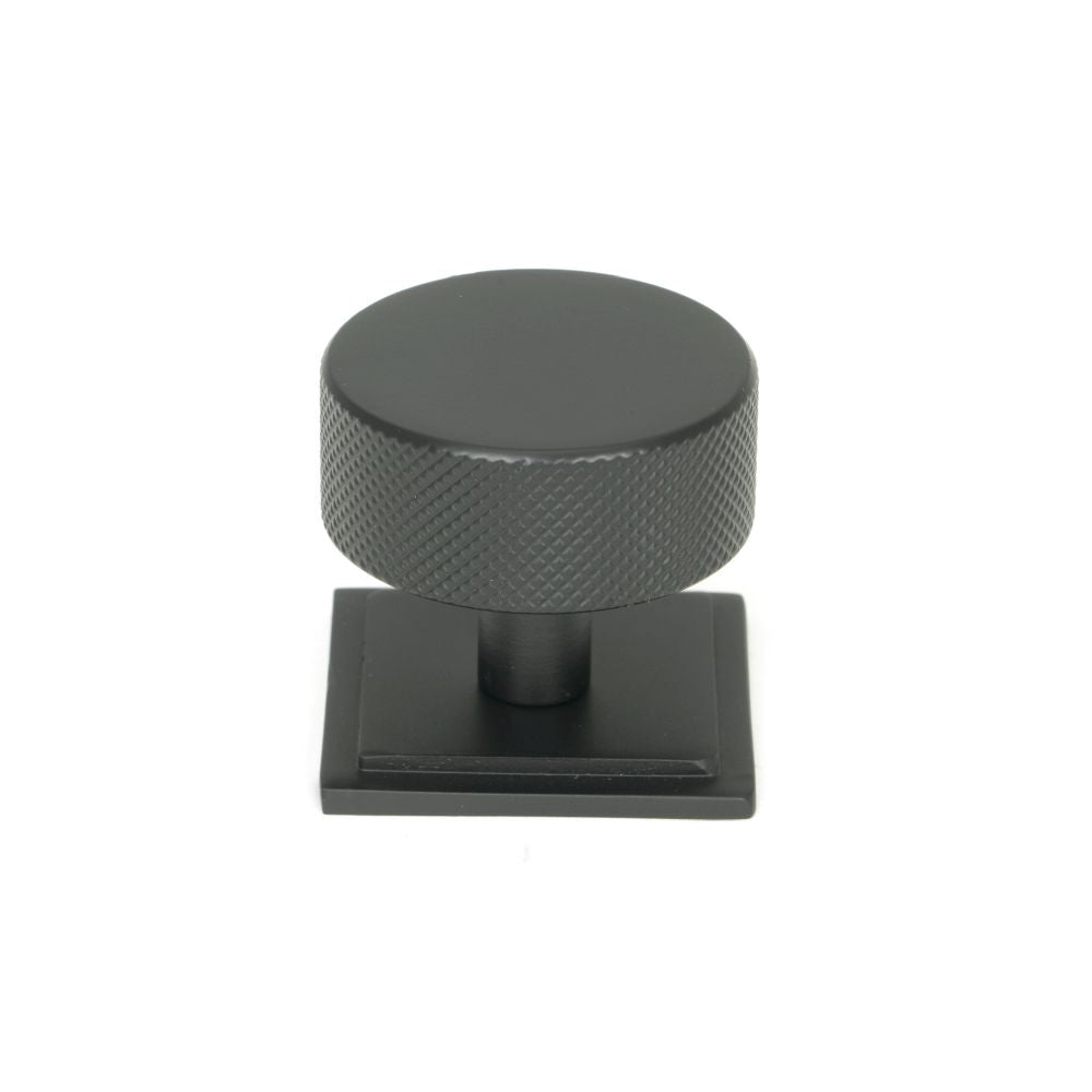 This is an image showing From The Anvil - Matt Black Brompton Cabinet Knob - 38mm (Square) available from T.H Wiggans Architectural Ironmongery in Kendal, quick delivery and discounted prices