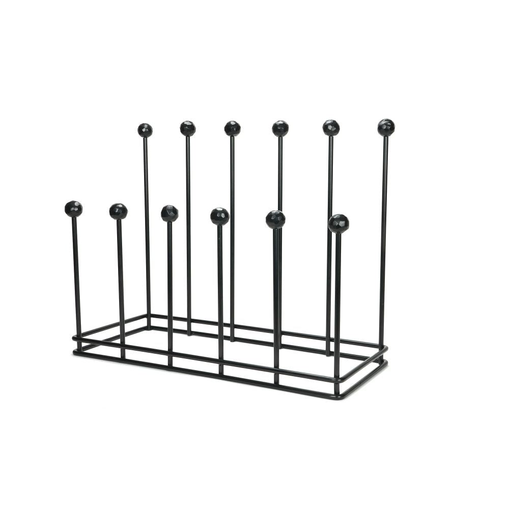 This is an image showing From The Anvil - Matt Black Six Pair Boot Rack available from T.H Wiggans Architectural Ironmongery in Kendal, quick delivery and discounted prices