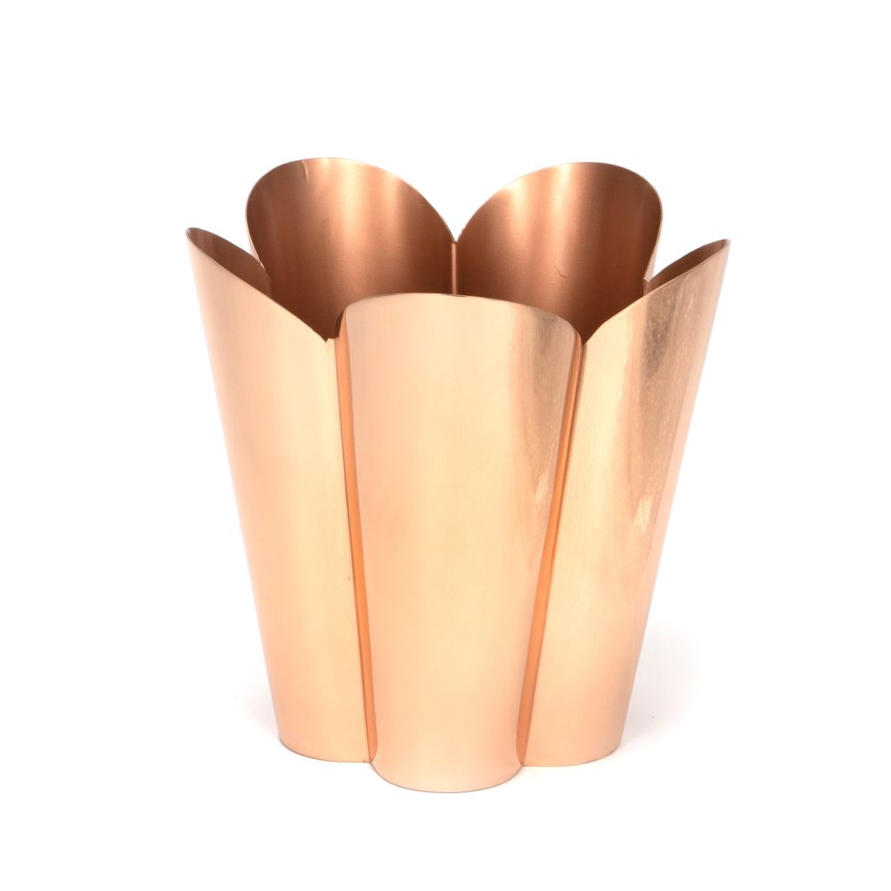 This is an image showing From The Anvil - Smooth Copper Flora Pot - Large available from T.H Wiggans Architectural Ironmongery in Kendal, quick delivery and discounted prices