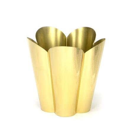 This is an image showing From The Anvil - Smooth Brass Flora Pot - Large available from T.H Wiggans Architectural Ironmongery in Kendal, quick delivery and discounted prices