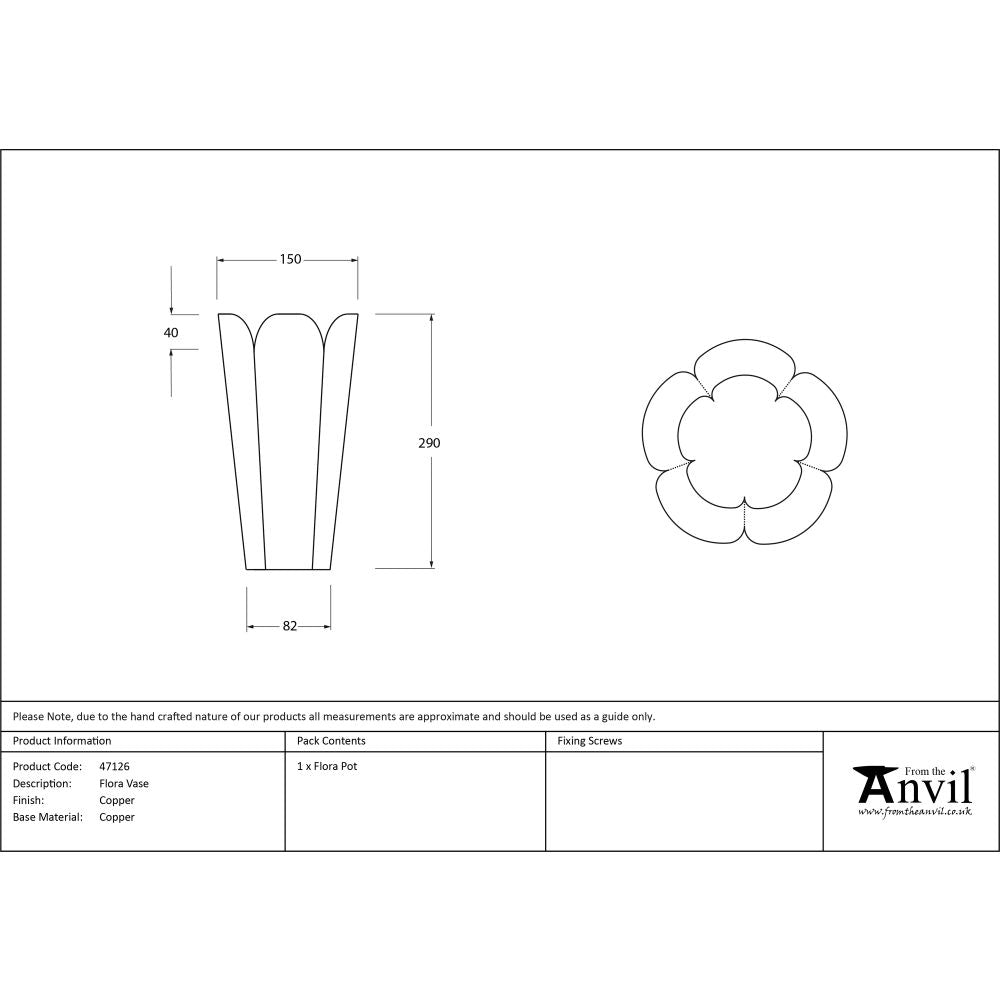 This is an image showing From The Anvil - Smooth Copper Flora Vase available from T.H Wiggans Architectural Ironmongery in Kendal, quick delivery and discounted prices