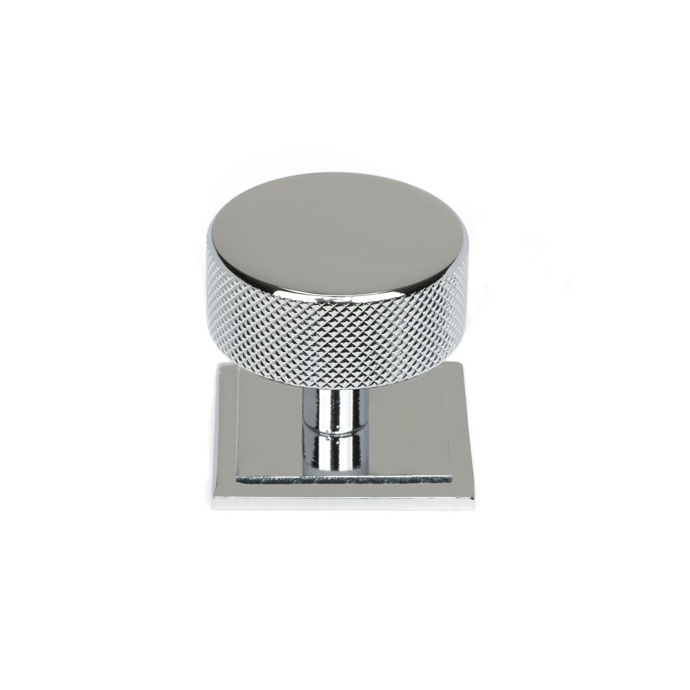 This is an image showing From The Anvil - Polished Chrome Brompton Cabinet Knob - 38mm (Square) available from T.H Wiggans Architectural Ironmongery in Kendal, quick delivery and discounted prices