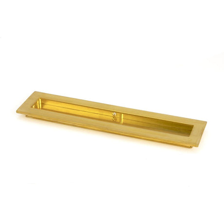 This is an image of From The Anvil - Polished Brass 250mm Plain Rectangular Pull available to order from T.H Wiggans Architectural Ironmongery in Kendal, quick delivery and discounted prices.