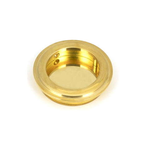 This is an image of From The Anvil - Polished Brass 60mm Art Deco Round Pull available to order from T.H Wiggans Architectural Ironmongery in Kendal, quick delivery and discounted prices.