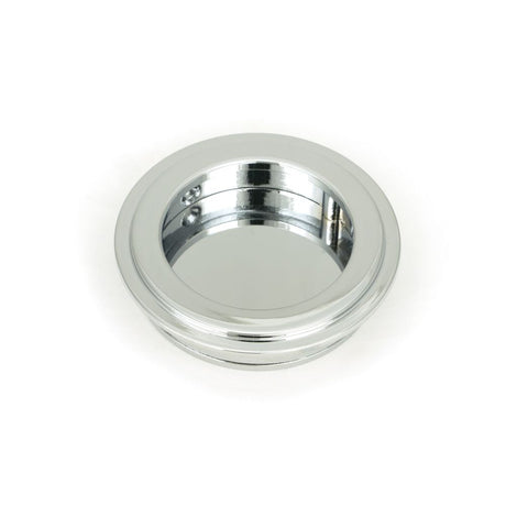 This is an image of From The Anvil - Polished Chrome 60mm Art Deco Round Pull available to order from T.H Wiggans Architectural Ironmongery in Kendal, quick delivery and discounted prices.