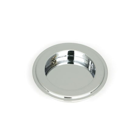 This is an image of From The Anvil - Polished Chrome 75mm Art Deco Round Pull available to order from T.H Wiggans Architectural Ironmongery in Kendal, quick delivery and discounted prices.