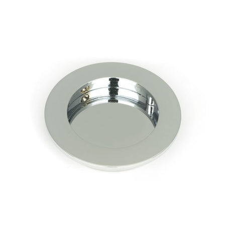 This is an image of From The Anvil - Polished Chrome 75mm Plain Round Pull available to order from T.H Wiggans Architectural Ironmongery in Kendal, quick delivery and discounted prices.