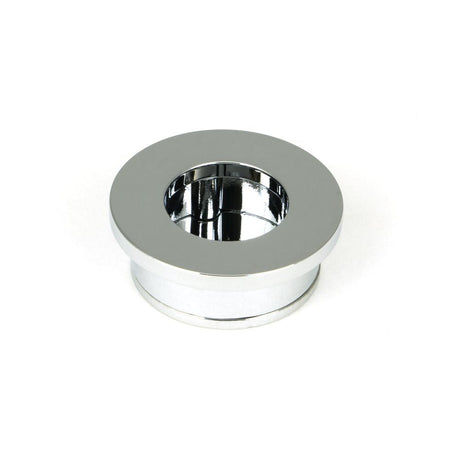 This is an image of From The Anvil - Polished Chrome 34mm Round Finger Edge Pull available to order from T.H Wiggans Architectural Ironmongery in Kendal, quick delivery and discounted prices.