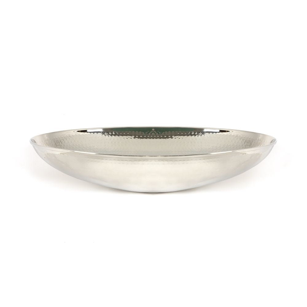 This is an image showing From The Anvil - Hammered Nickel Oval Sink available from T.H Wiggans Architectural Ironmongery in Kendal, quick delivery and discounted prices
