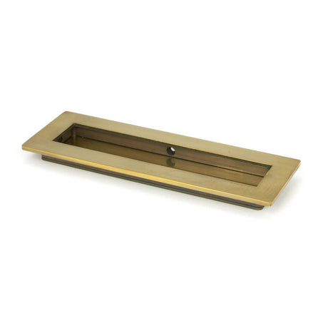 This is an image of From The Anvil - Aged Brass 175mm Plain Rectangular Pull available to order from T.H Wiggans Architectural Ironmongery in Kendal, quick delivery and discounted prices.