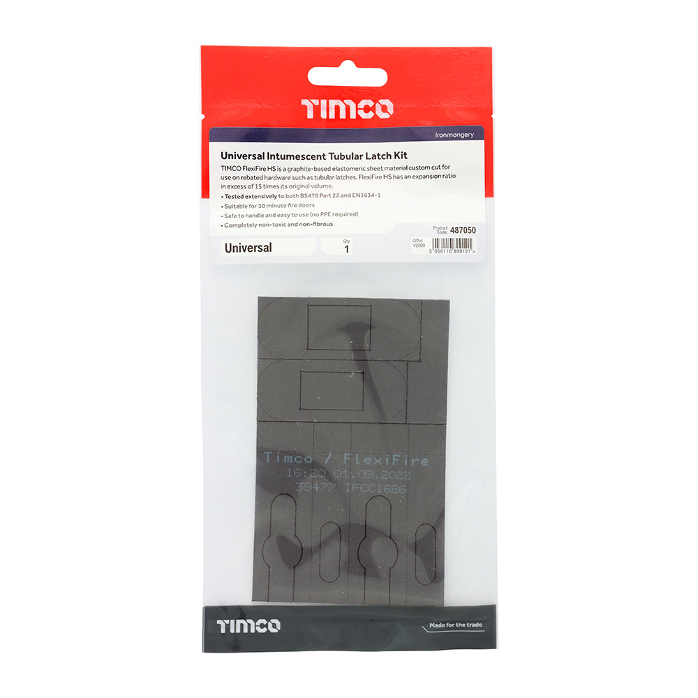 This is an image showing TIMCO Universal Intumescent Tubular Latch Kit - Universal - 1 Each TIMpac available from T.H Wiggans Ironmongery in Kendal, quick delivery at discounted prices.