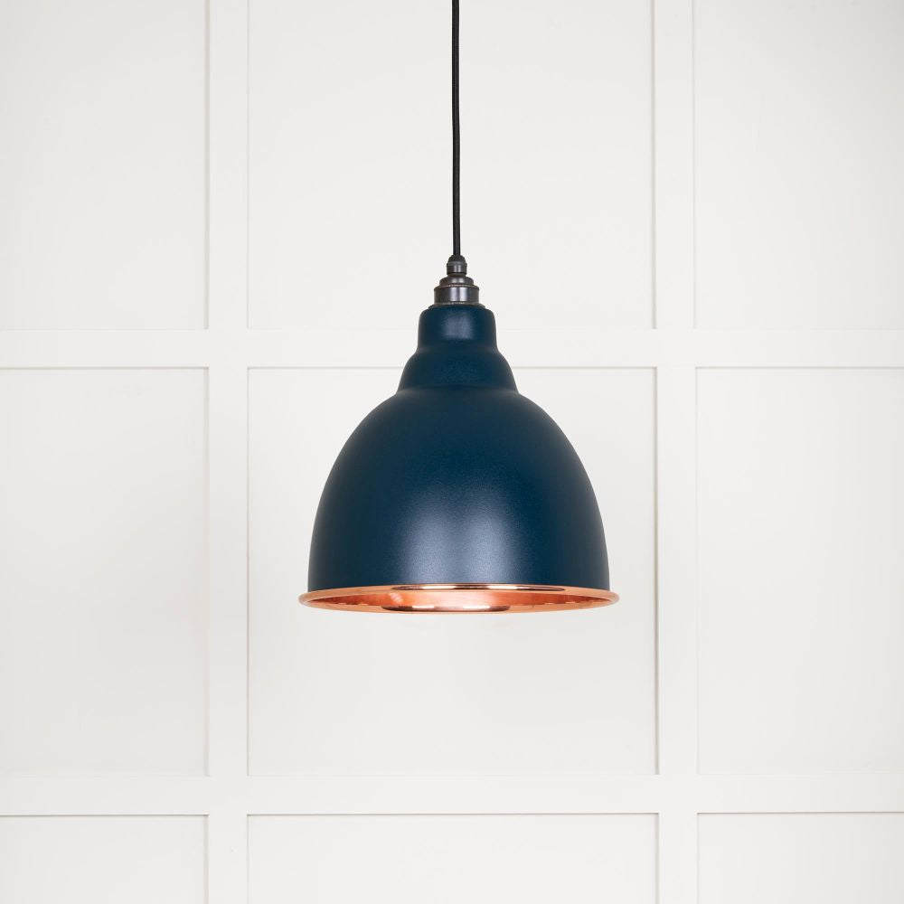 This is an image showing From The Anvil - Smooth Copper Brindley Pendant in Dusk available from T.H Wiggans Architectural Ironmongery in Kendal, quick delivery and discounted prices