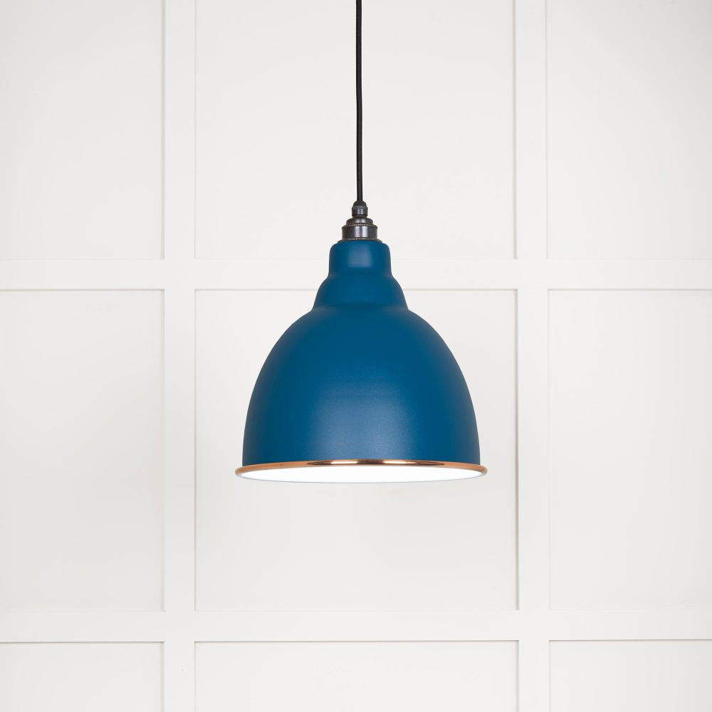 This is an image showing From The Anvil - White Gloss Brindley Pendant in Upstream available from T.H Wiggans Architectural Ironmongery in Kendal, quick delivery and discounted prices
