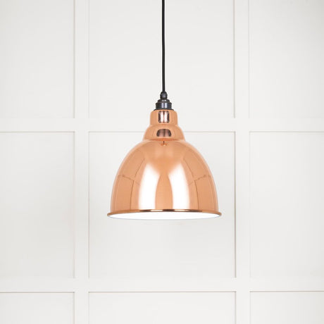 This is an image showing From The Anvil - White Gloss Brindley Pendant in Copper available from T.H Wiggans Architectural Ironmongery in Kendal, quick delivery and discounted prices