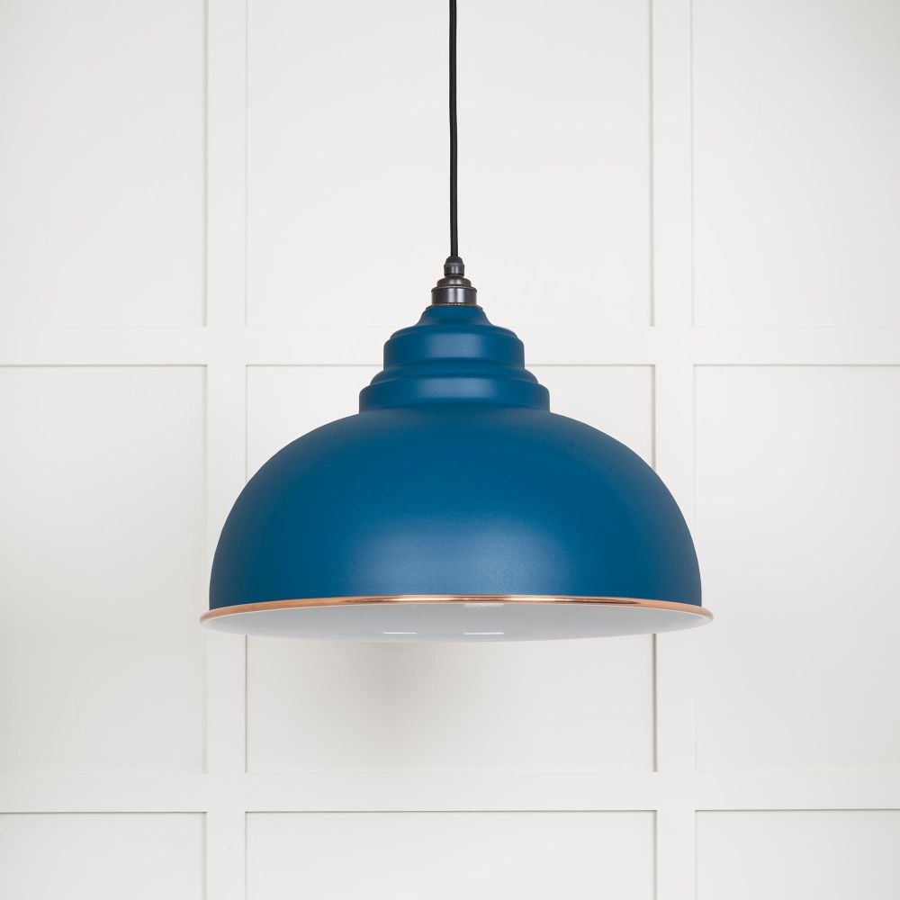 This is an image showing From The Anvil - White Gloss Harborne Pendant in Upstream available from T.H Wiggans Architectural Ironmongery in Kendal, quick delivery and discounted prices
