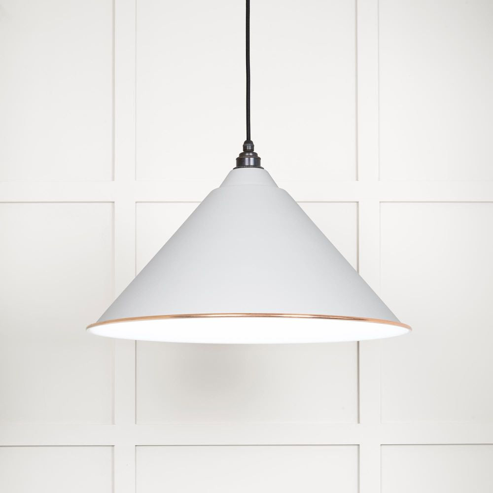 This is an image showing From The Anvil - White Gloss Hockley Pendant in Flock available from T.H Wiggans Architectural Ironmongery in Kendal, quick delivery and discounted prices