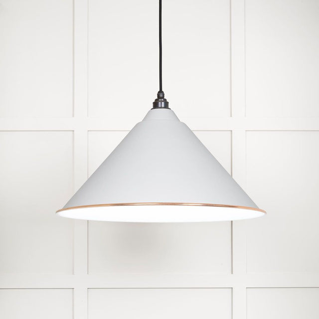 This is an image showing From The Anvil - White Gloss Hockley Pendant in Flock available from T.H Wiggans Architectural Ironmongery in Kendal, quick delivery and discounted prices