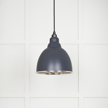This is an image showing From The Anvil - Hammered Nickel Brindley Pendant in Slate available from T.H Wiggans Architectural Ironmongery in Kendal, quick delivery and discounted prices