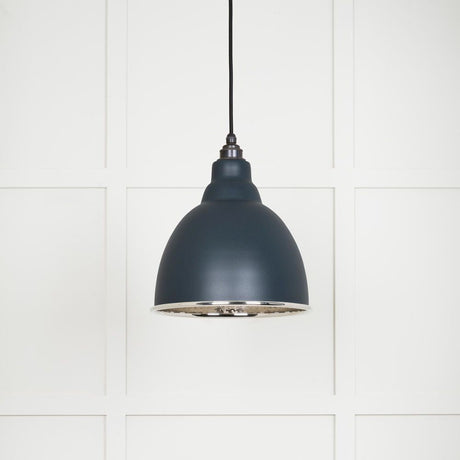 This is an image showing From The Anvil - Hammered Nickel Brindley Pendant in Soot available from T.H Wiggans Architectural Ironmongery in Kendal, quick delivery and discounted prices