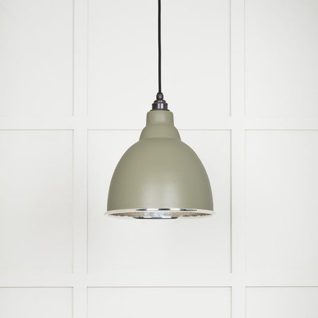 This is an image showing From The Anvil - Hammered Nickel Brindley Pendant in Tump available from T.H Wiggans Architectural Ironmongery in Kendal, quick delivery and discounted prices