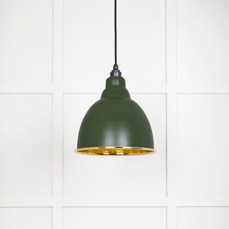This is an image showing From The Anvil - Hammered Brass Brindley Pendant in Heath available from T.H Wiggans Architectural Ironmongery in Kendal, quick delivery and discounted prices