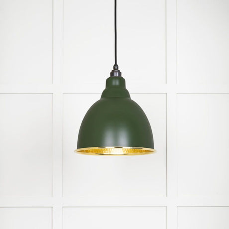 This is an image showing From The Anvil - Hammered Brass Brindley Pendant in Heath available from T.H Wiggans Architectural Ironmongery in Kendal, quick delivery and discounted prices