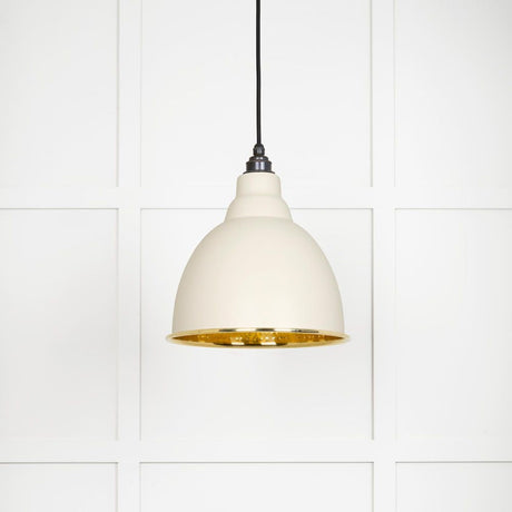 This is an image showing From The Anvil - Hammered Brass Brindley Pendant in Teasel available from T.H Wiggans Architectural Ironmongery in Kendal, quick delivery and discounted prices