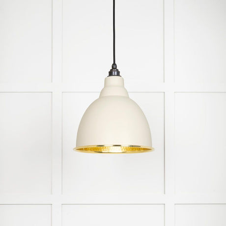 This is an image showing From The Anvil - Hammered Brass Brindley Pendant in Teasel available from T.H Wiggans Architectural Ironmongery in Kendal, quick delivery and discounted prices